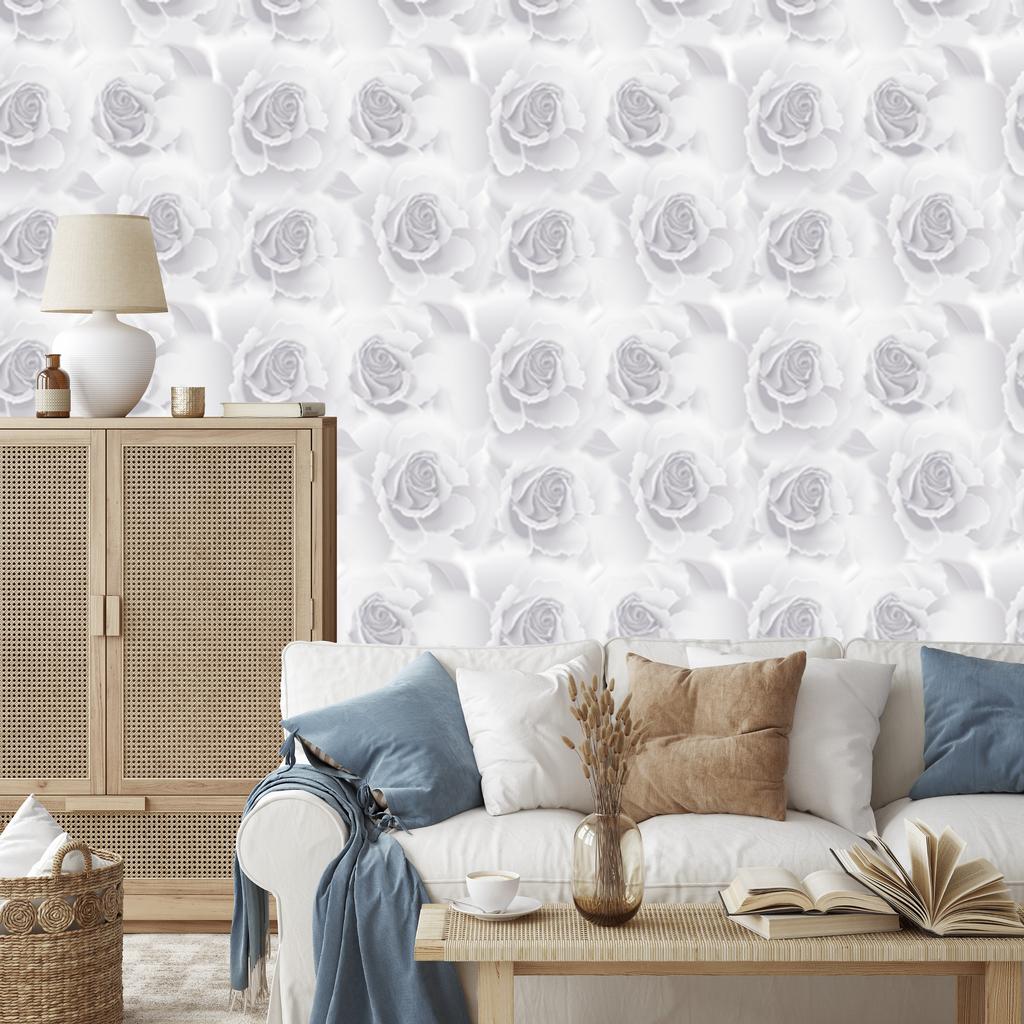Gray Roses Wallpaper for Living Room and Bedroom 50x1000