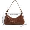 French Leather Underarm Bag Solid Color Commuting Shoulder Bag Fashion Women's Armpit Bag  Winter