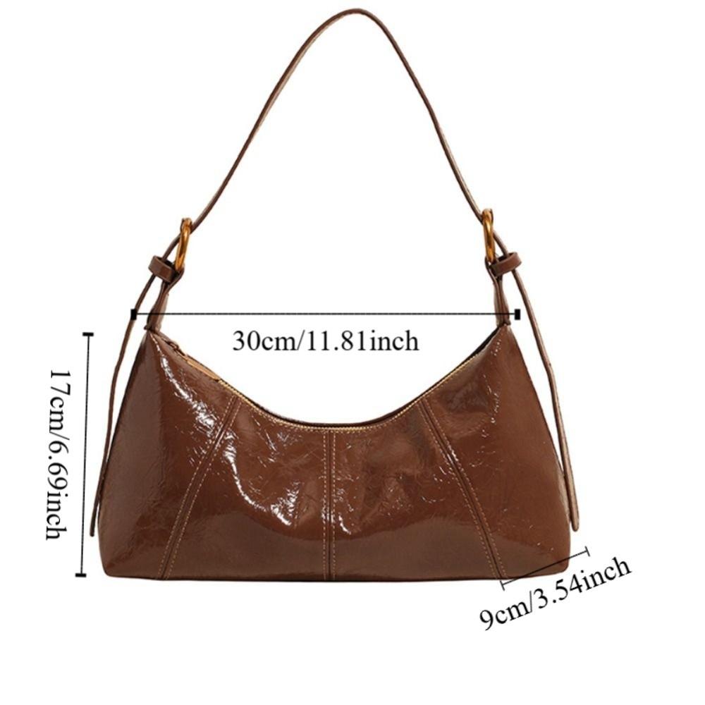 French Leather Underarm Bag Solid Color Commuting Shoulder Bag Fashion Women's Armpit Bag  Winter