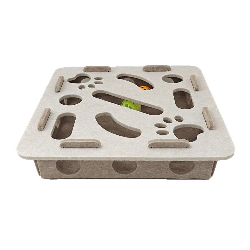 Cat Puzzle Toy: Boredom Relief Maze Box with Bell Ball
