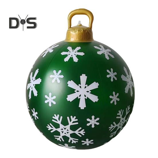 

Рождественский надувной мяч диаметром 60 см, водонепроницаемый рождественский мяч, устойчивый к разрывам, многоразовый, гигантский надувной мяч для праздничного декора двора, газона, крыльца G