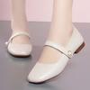 Mary Jane women's shoes are light and comfortable, soft-soled small leather shoes, women's low-heeled square-head single shoes, soft leather flat sh