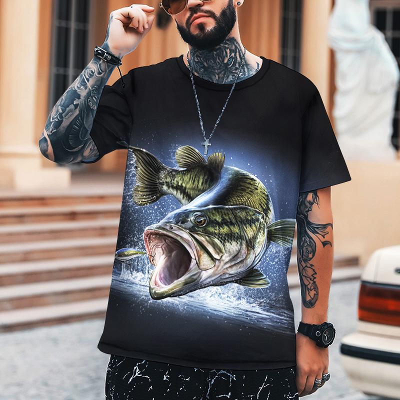 Outdoor Fishing 3D Printed Men's Jacket Fishing Essential Outdoor Casual Short Sleeve Extra Large