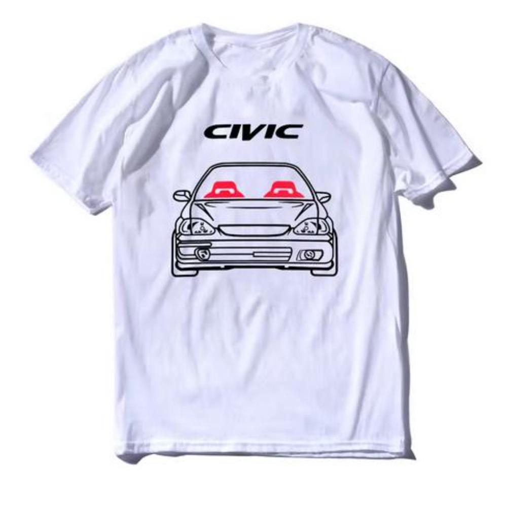 

Honda Mens and Womens Tshirt Summer New Tee Honda EK Civic Hatchback Shortsleeved Spring and Autumn Motorcycle Cycling Top M