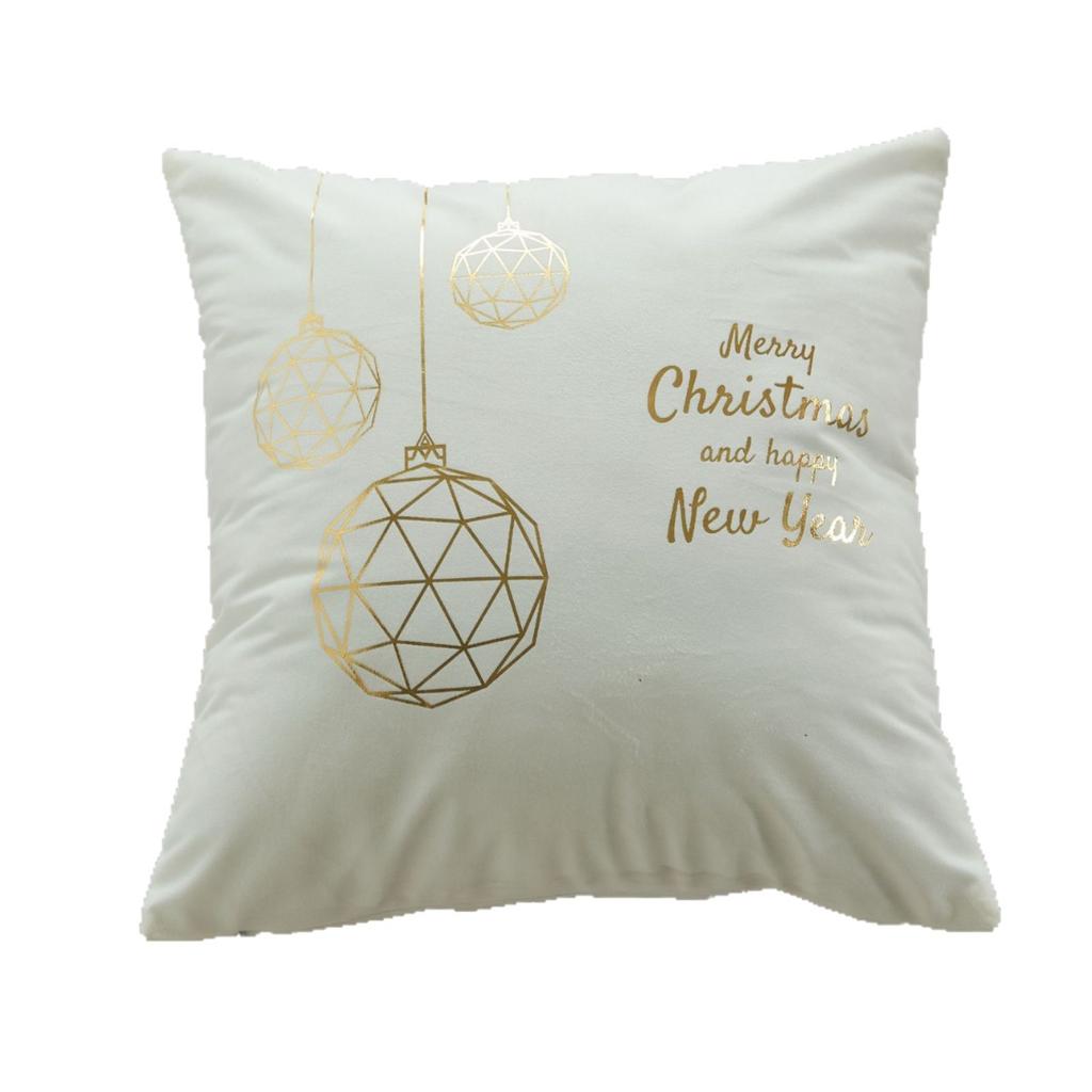 Christmas Atmosphere Bronzing Craftsmanship Festive Feel Pillow Cover Fabric Soft and Comfortable Home Sofa Pillow Bedside Cushion