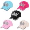 Modische Krone Faux Damen Baseballkappe Perlen Strass Snapback Outdoor Sonnenhut