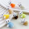 Dress Cat Pendant Cute 3D Hairy Flocking Animal Cat Charms Miniature Dolls Keychain Necklace Pendant DIY Crafts Jewelry Make