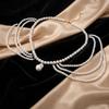Boho Imitation Pearl Multi Layer Body Chain Beaded Shoulder Chain for Women Beach Vacation Daily Wear Jewelry