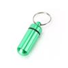 Mini Portable Pillbox Waterproof Sealed Bottle Small Metal Storage Container Medicine Tablet Adapter Trinket Case Cute Keychain