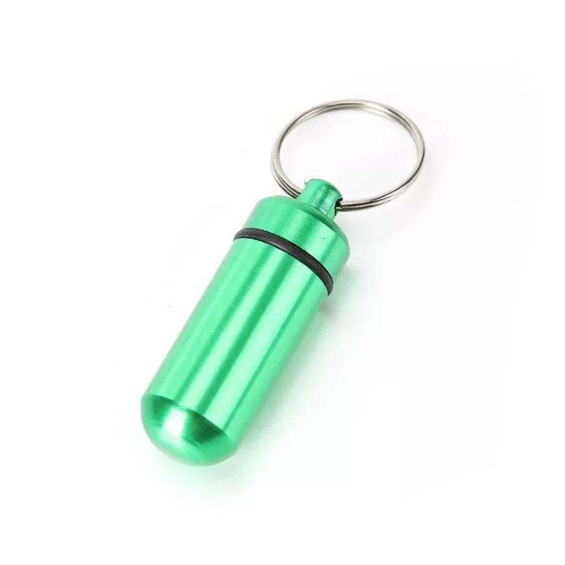 Mini Portable Pillbox Waterproof Sealed Bottle Small Metal Storage Container Medicine Tablet Adapter Trinket Case Cute Keychain