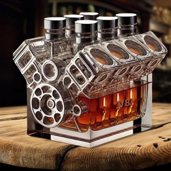 V8 Engines Whisky Bottle Creative Wine Decanter Decoration Personalized Whiskey Bottle Home