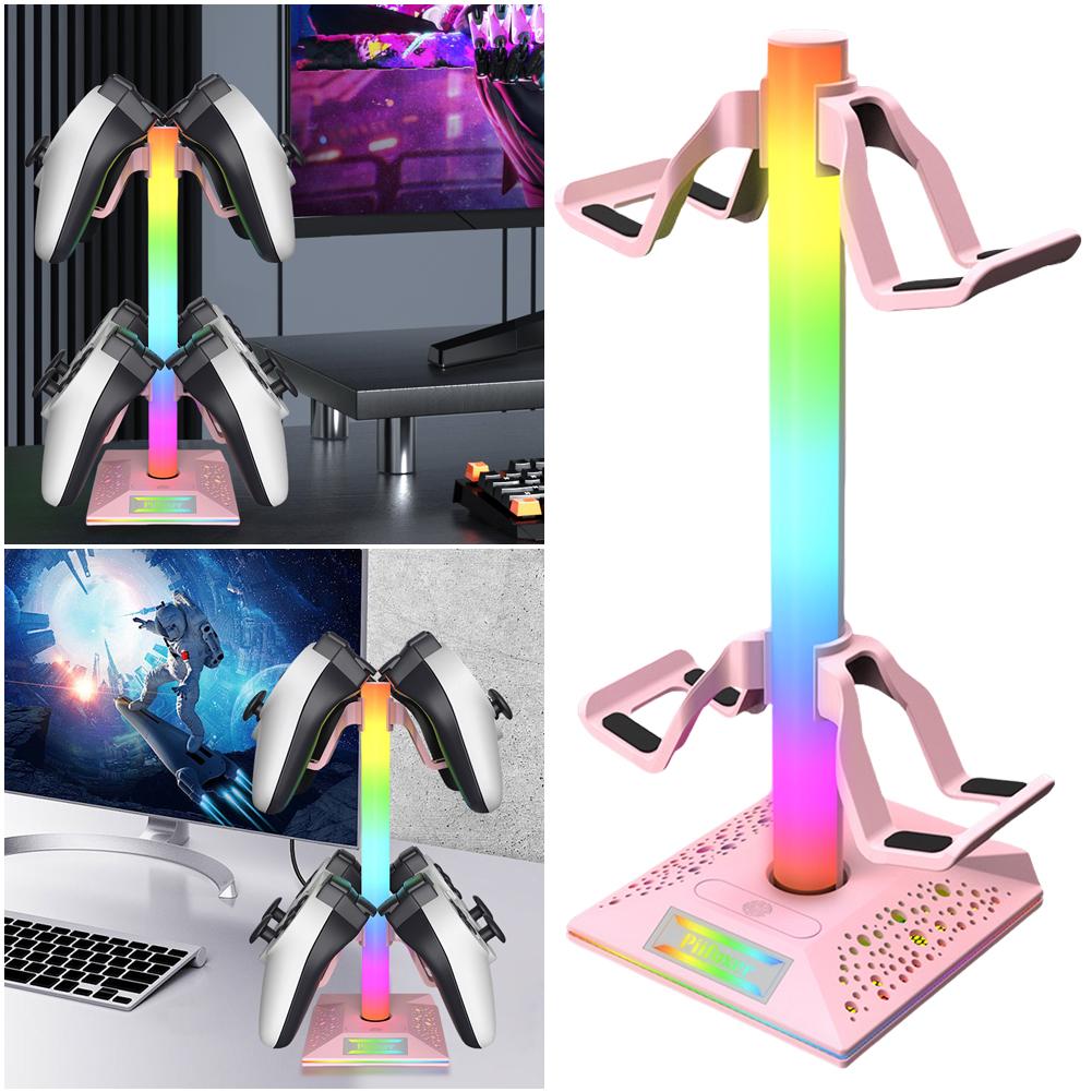 

Держатель игрового контроллера RGB с 2 портами USB2.0, подставка для игровых наушников для PS5