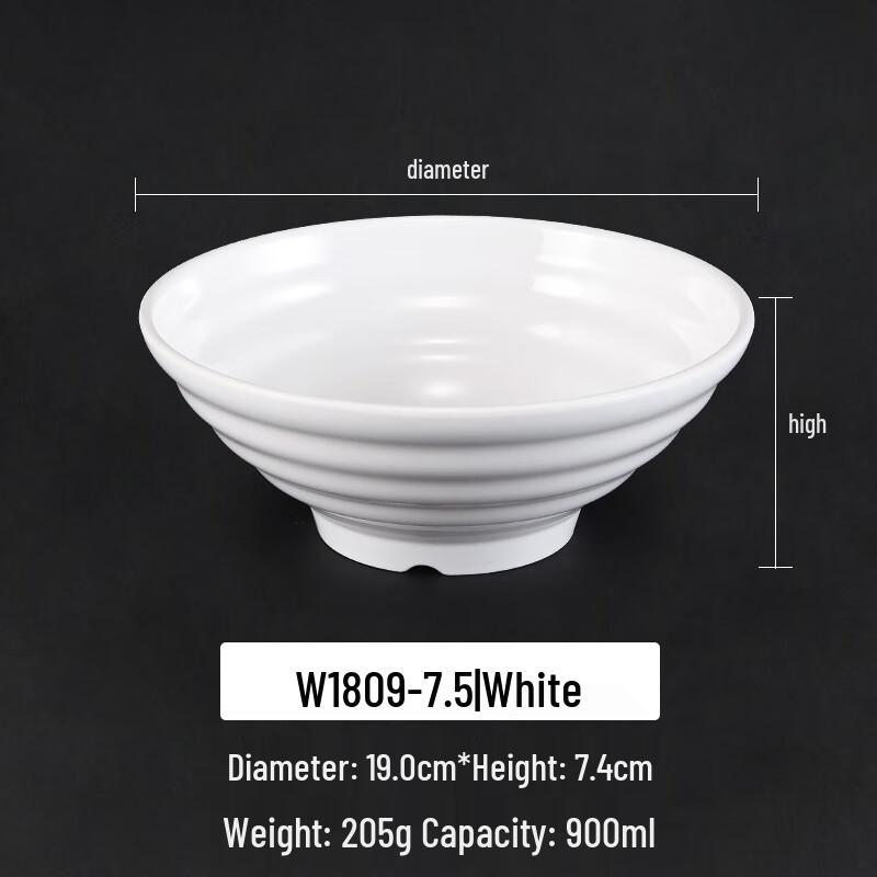 

Molona White Melamine Noodle Bowl Set