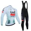 Winter  Team UAE Bike Jacket Cycling Jersey Pants Set Men Women Warmth Fleece Ropa Ciclismo Team Pro Bicycle Clothing