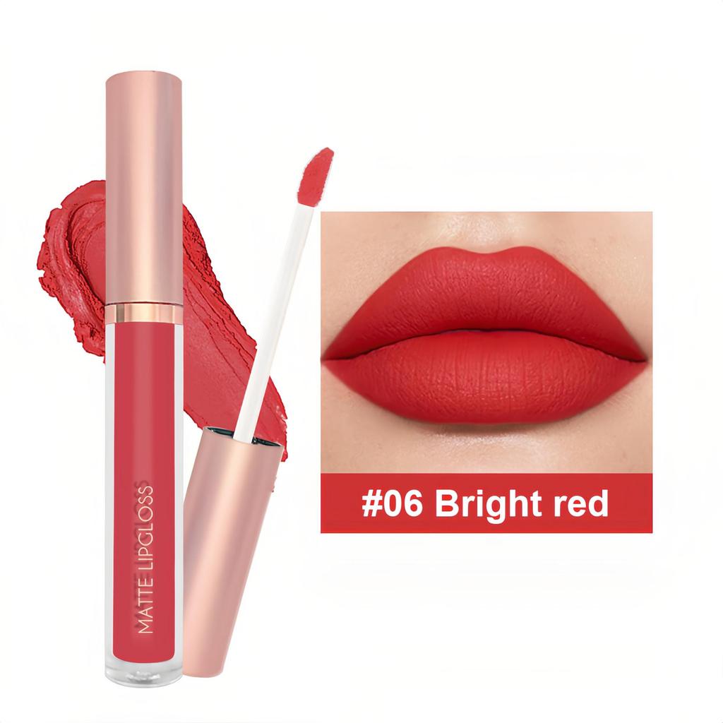 Sexy and Long-lasting Matte Liquid Lipstick Long Lasting Non Transfer Nude & Dark Shades 12 Colors Waterproof Lip Gloss Women's Beauty