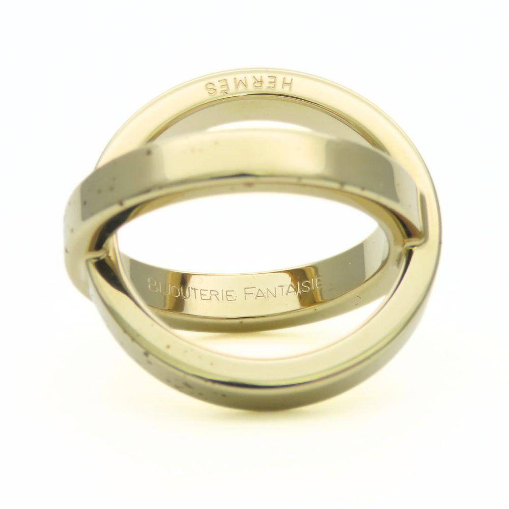 Used HERMES Scarf Ring Cosmos Metal 12.1g Gold Plating