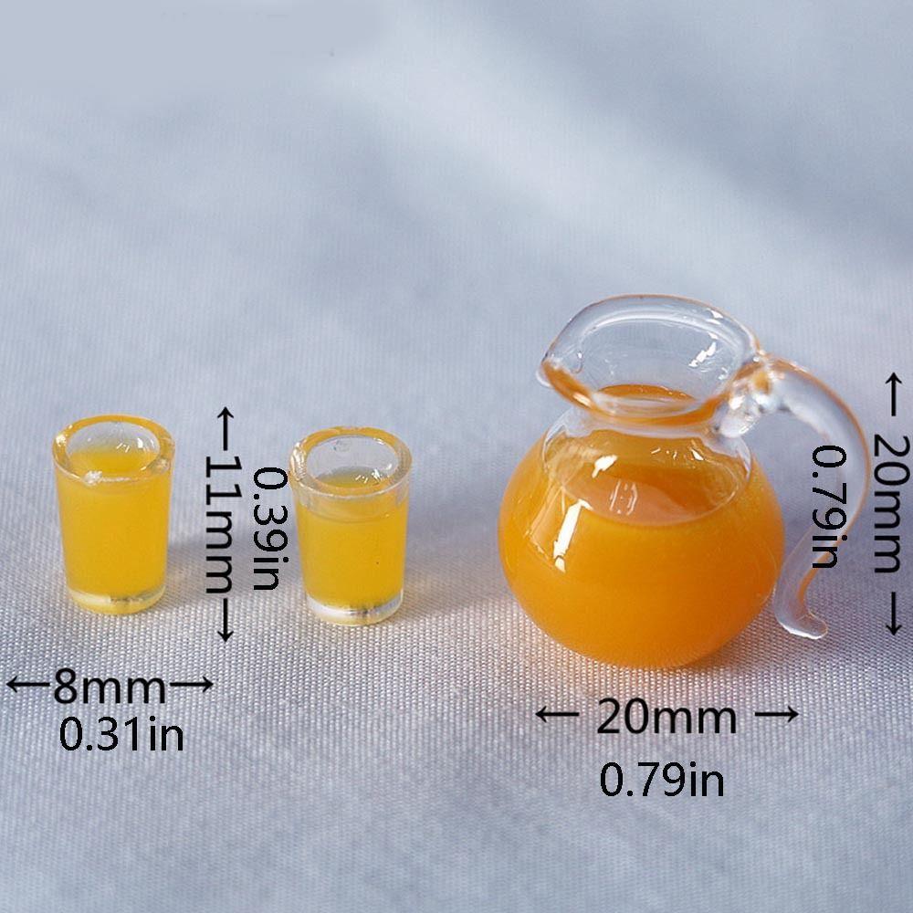Resin Orange Juice Doll Accessories Drinks Jug Cup Miniature Accessories  Coffee