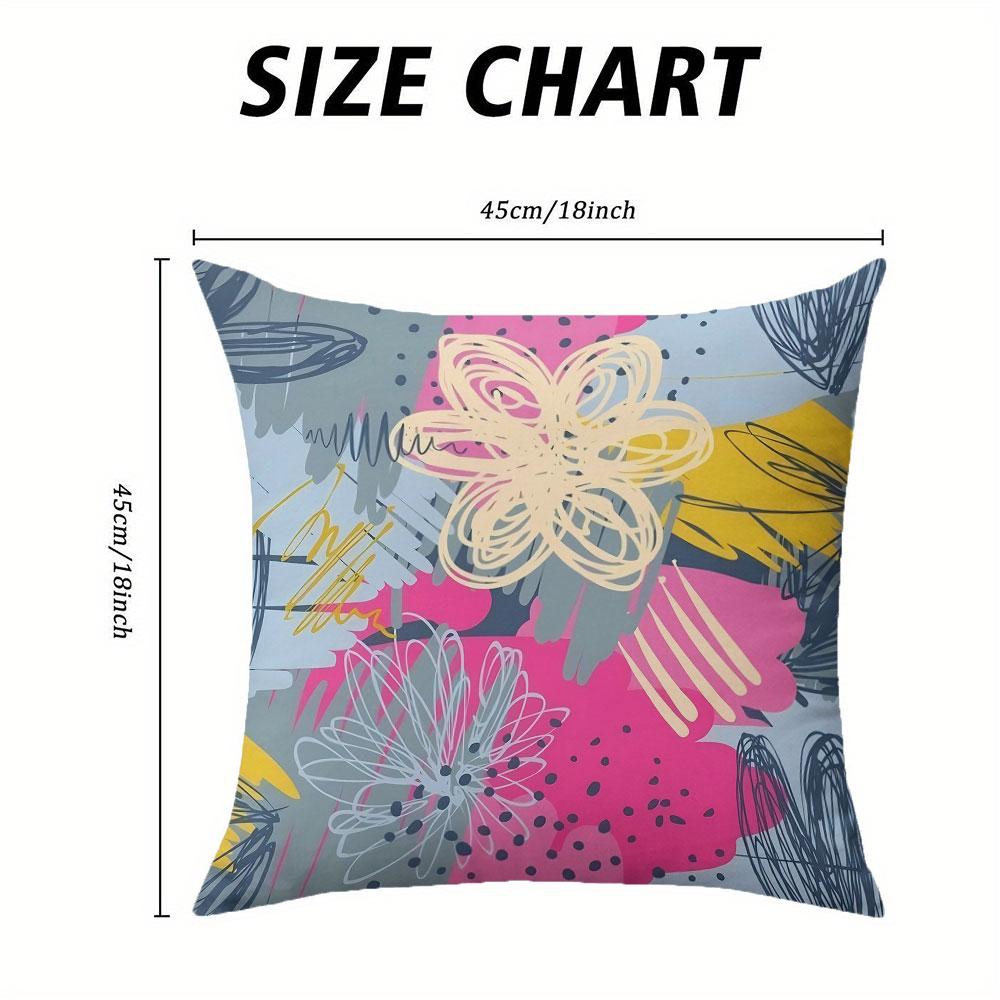 Abstract Floral Doodles square Jacquard Pillow Cover for Sofa Office Waist Cushion Cover Home Decorative Pillowcase