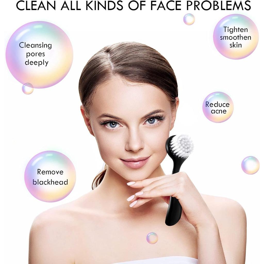 1 x Reinigungsbürste, weiche Borsten, Peeling-Reinigungsbürste, abrasive Peeling-Reinigungsbürste für Gesichtspflege, Make-up, Hautpflege, Make-up-Entferner