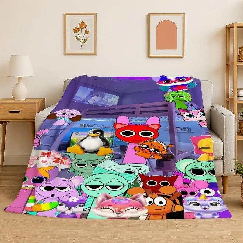 Coperta di Flanella Super Morbida Cartone Animato Gioco S-Sprunki Comoda Biancheria da Letto Copridivano Arredamento per la Casa Regalo Ragazzi Adolescenti Ragazze Bambini