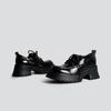 2025 spring new fashion outer wear thick heel small leather shoes women's platform solid color Mary Jane glossy fashion single shoes women