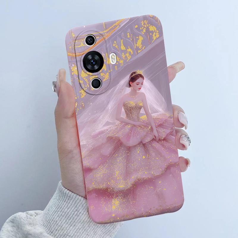 For Huawei Nova 12s Case FOA-LX9 Flower Girl Design Soft Silicone Cover For Huawei Nova 11 Nova11 Pro Ultra Nova12s Phone Cases