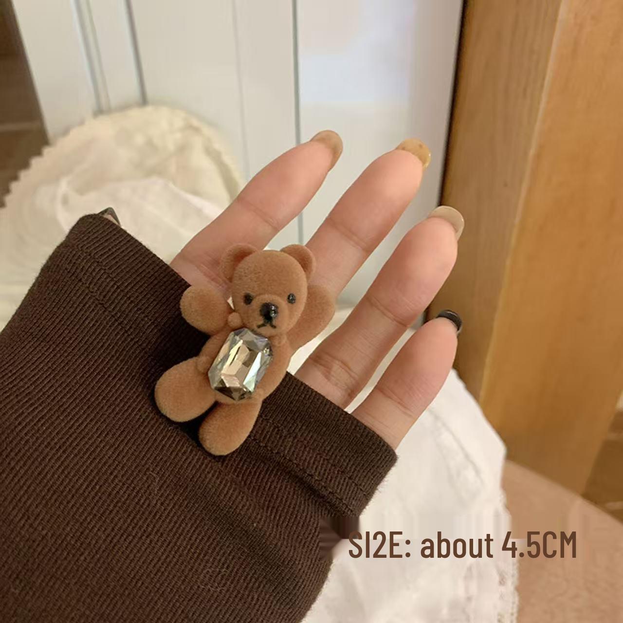 

2025 Заколка для волос в виде медведя со стразами класса люкс для женщин и младенцев