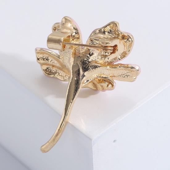 Blomsterbrosje Kunstnerisk blomsterform Anti-eksponering galvanisert rustfri kjole kragebrosje