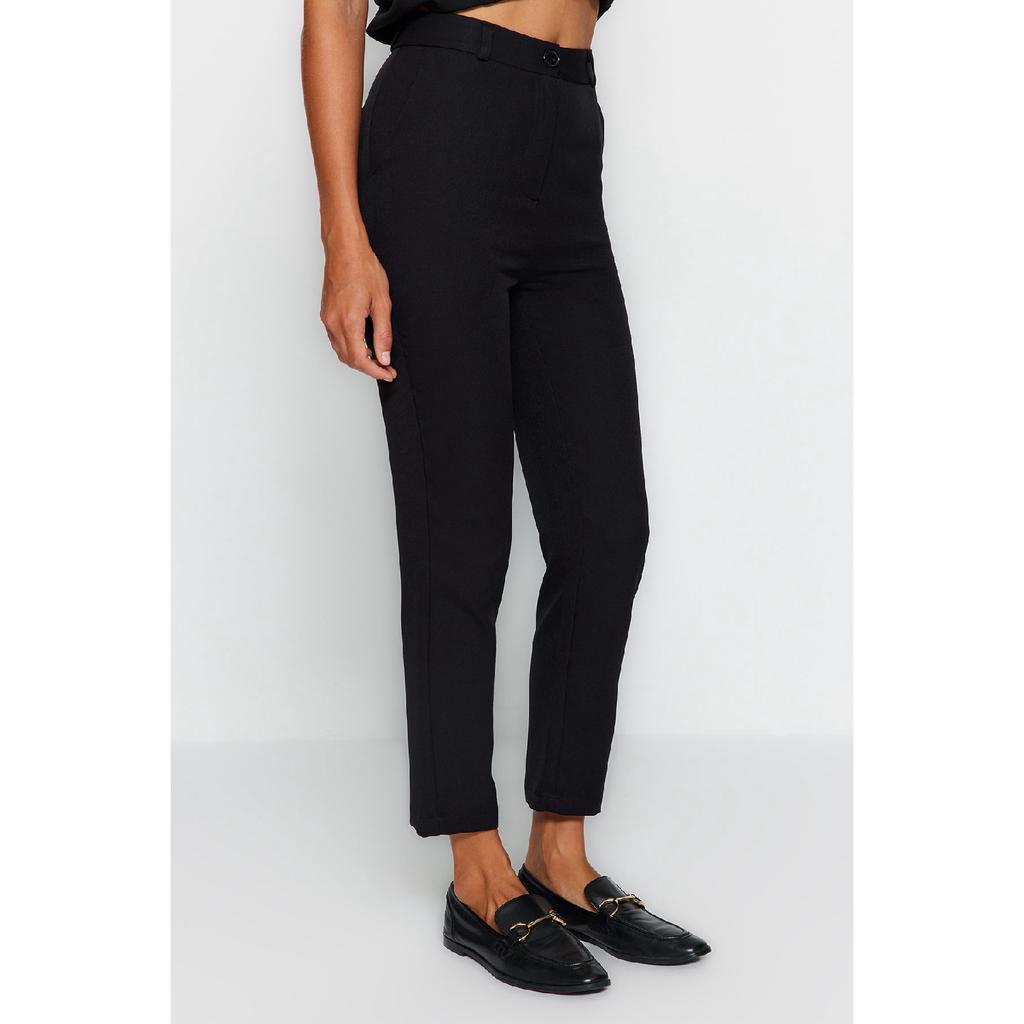 Black Basic Woven Trousers Twoss19st0038