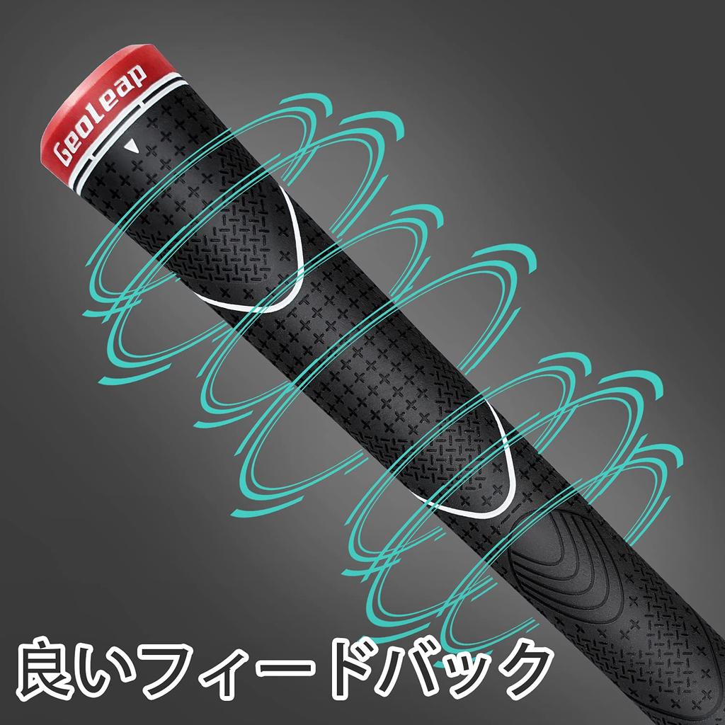 Geoleap Rubber Golf 6 Color Thumb Soft Comfortable Hybrid Golf Club Grips Light Glory-T Grips, 13-Piece Set, Standard/Medium, Options, Pattern, Feel,