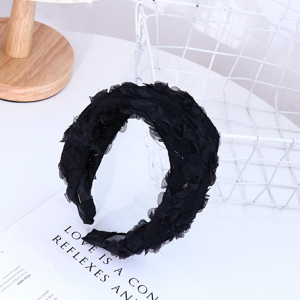 Non-slip Wide Hair Hoop Spring Mesh Flower Headband Lace Headband Korean Hairbands Women Hair Hoop