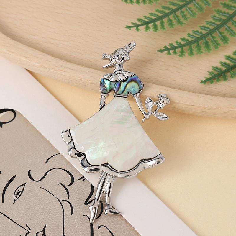 Cartoon Shell Embellished Pin With Angel And Design For Fashion Accessories