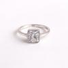 White Topaz Cushion Cut Statement Ring, 925 Sterling Silver Jewelry, Minimalist Handmade Boho Ring for Women