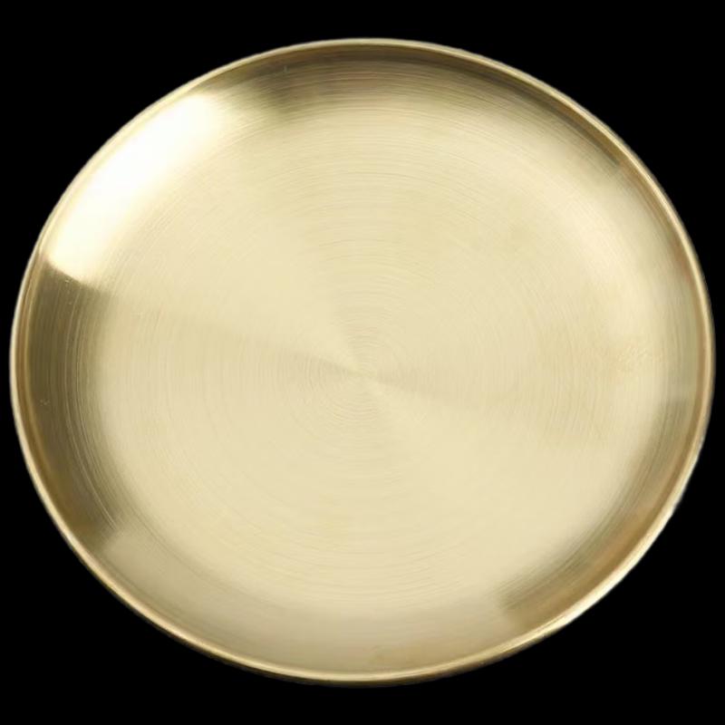 

Meichuyi 201 Gold Stainless Steel Round Serving Trays