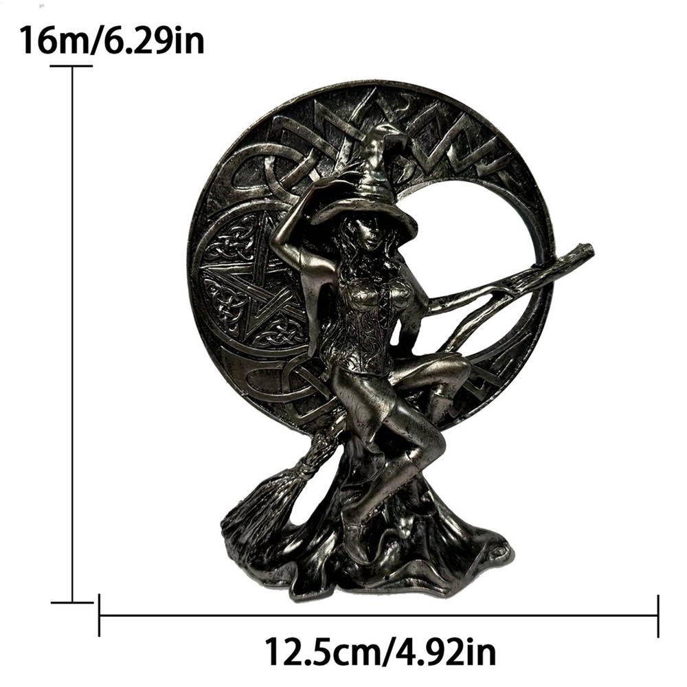 Halloween Witch Figurines Gothic Halloween Resin Figurine Retro Magician Decor Festival Collectible Home Decoration for Desk