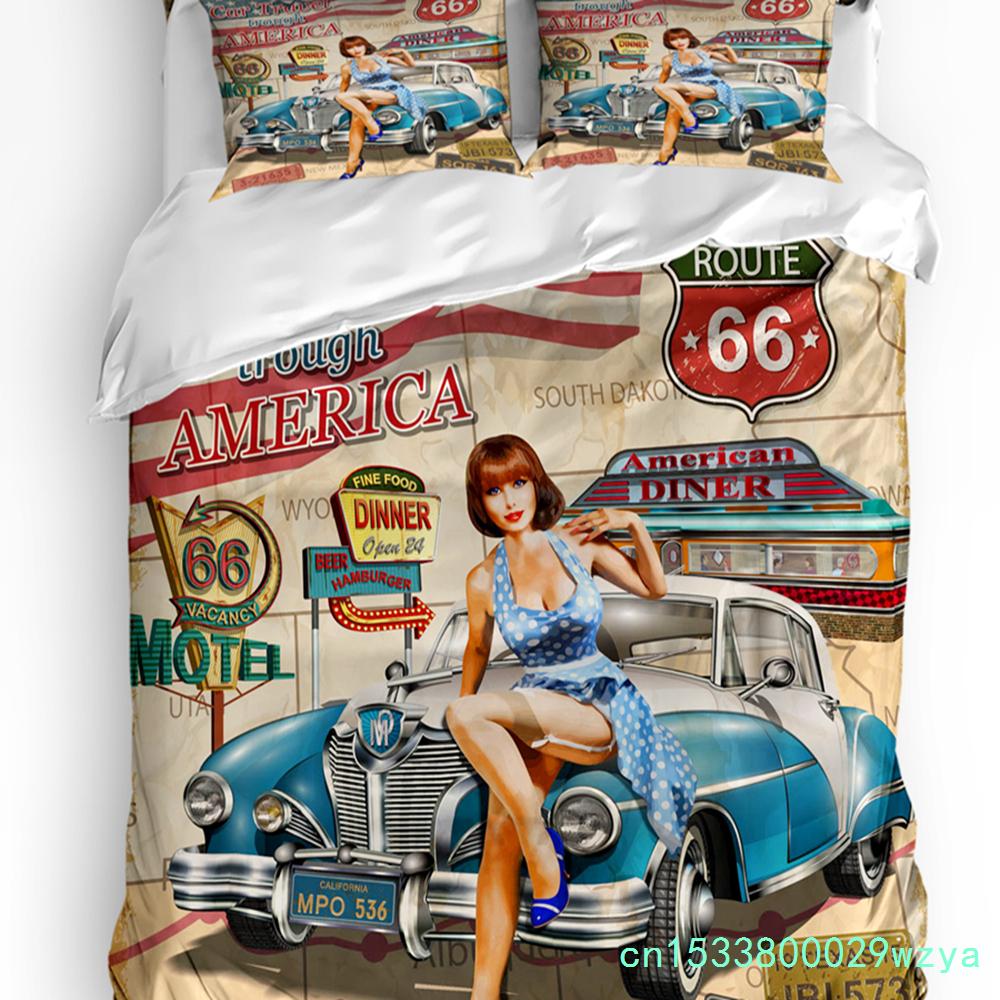 Excavator Car Vehicle Road Sign 3pcs Bedding Set For Bedroom Double Bed Home Textile Duvet Cover Quilt Cover Pillowcase