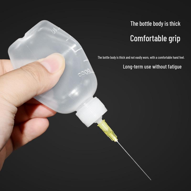 50cc Dispensing Bottle with Pointed Tip: Industrial Flux Dropper, Long Needle Glue, Plastic, Alcohol, Rosin Bottle