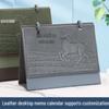 2026 Year of the Horse Desk Calendar with Customizable Logo - Monthly Planner, Notebook, and Diary