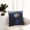 Coraline The Secret Door Pillowcase Polyester Cushion Cover Animation Vintage Horror Girl Throw Pillow Case Cover Home Square