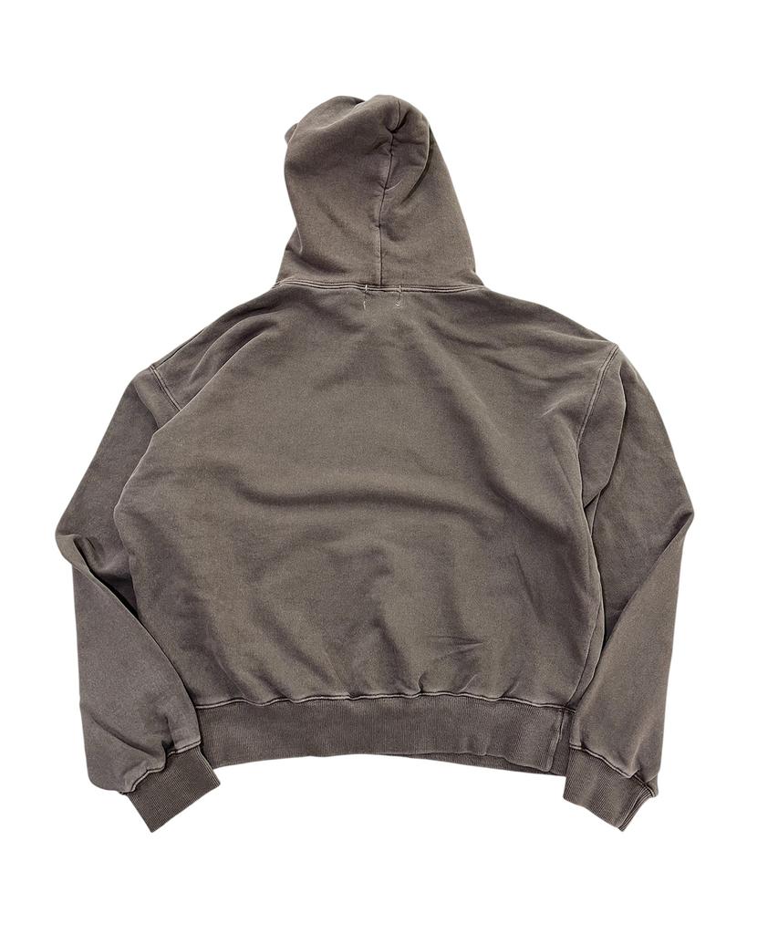 SK8ER ROCK Collage Lettering Pigment Hoodie (Brown)