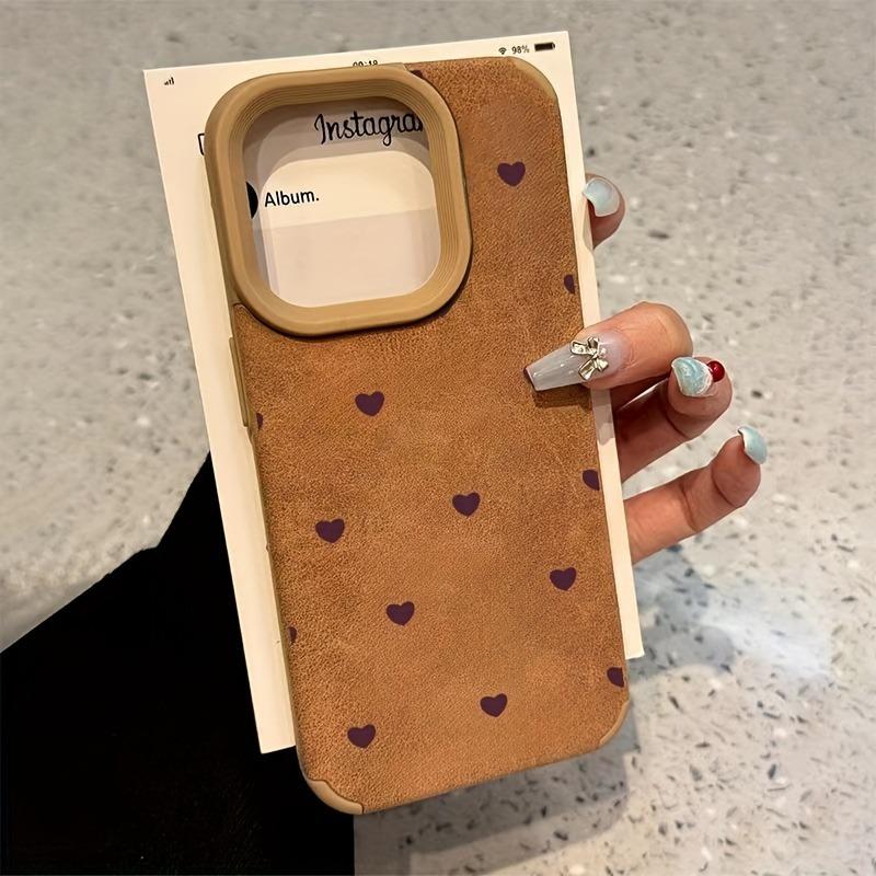 

Small Heart Suede High Value Fashion Phone Case For iPhone 17 16 15 14 13 12 11 Pro Max Plus XS XR Shockproof Matte Bumper Cover For iPhone 17 Pro