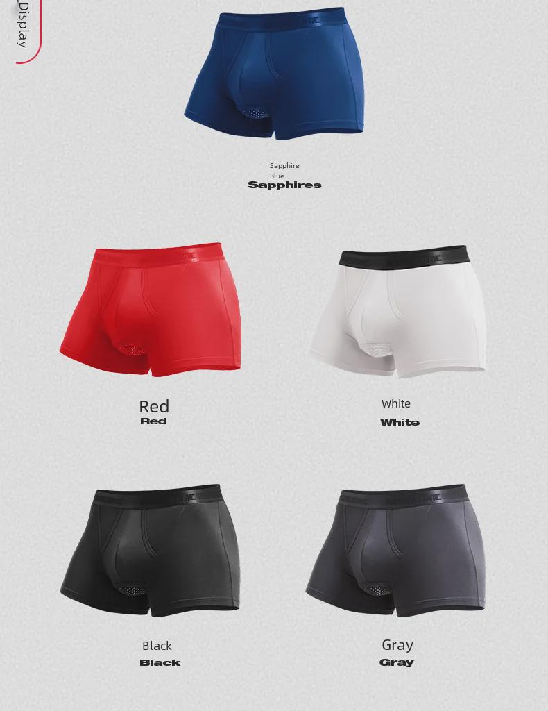 Men's Breathable Foreskin Bullet-Type Separation Boxer Briefs with Scrotum Support