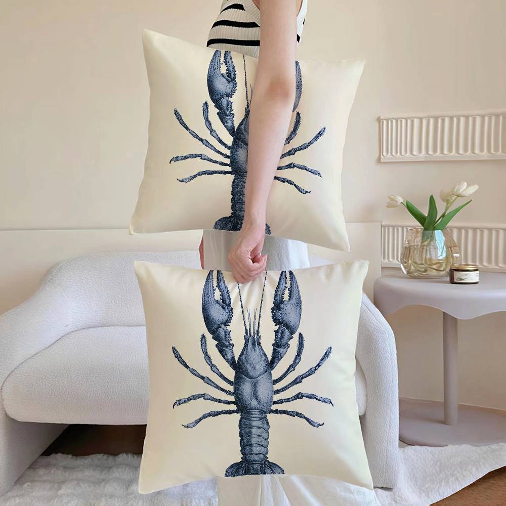 Blue Sea Creature Coral Shrimp pillowcase living room sofa chair cushion cover home room decoration without pillow core