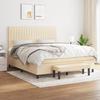 3136770 vidaXL Divan Bed with Mattress Cream 160x200 Cm Fabric