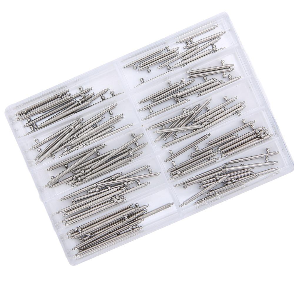 Komplettes Set 14-24mm Größe Schnellverschluss Federstege 1.5/1.8mm Durchmesser Bandgliederstifte Uhrenarmbandstifte Uhrenreparatur