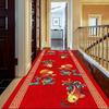 Washable Chinese Red Corridor Carpet Long Hallway Rug Antiskid Living Room Kitchen Aisle Runner Carpet Hotel Home Decoration Mat