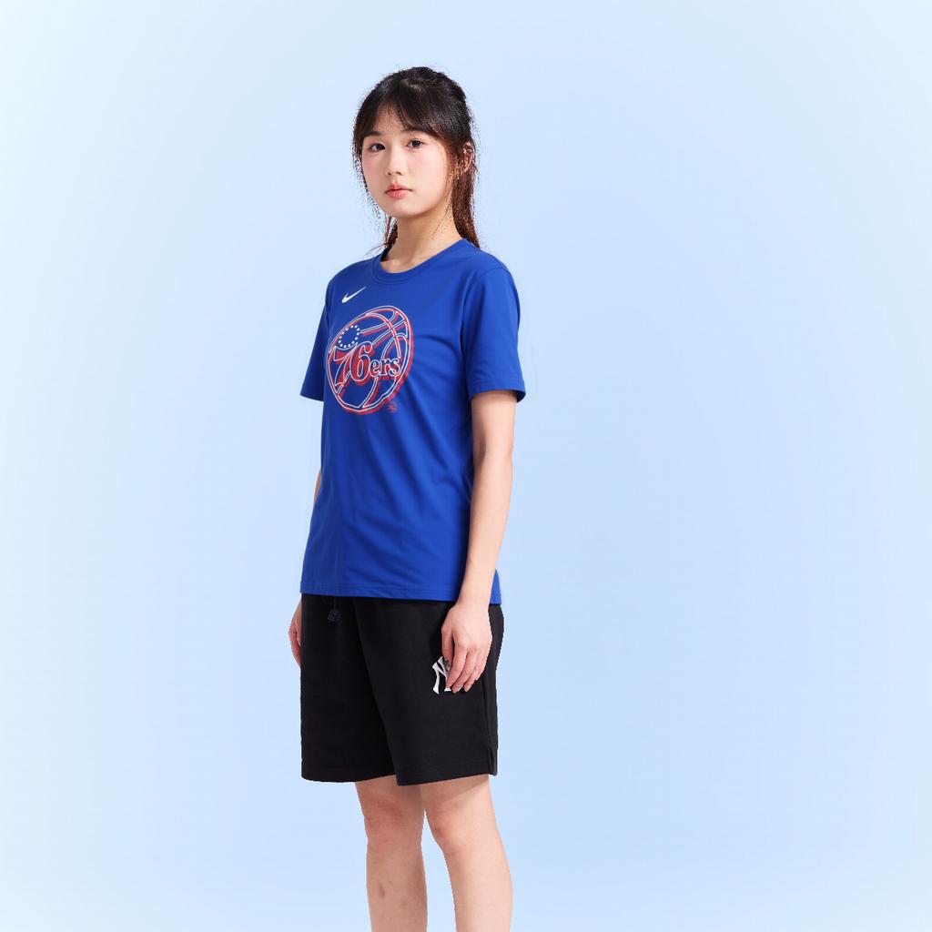 Nike X NBA Philadelphia 76ers Minimalist Numeric Logo Print Crew Neck Comfortable Short Sleeve T-Shirt Kids Tops Blue 3Z2B7BBWZ-76R