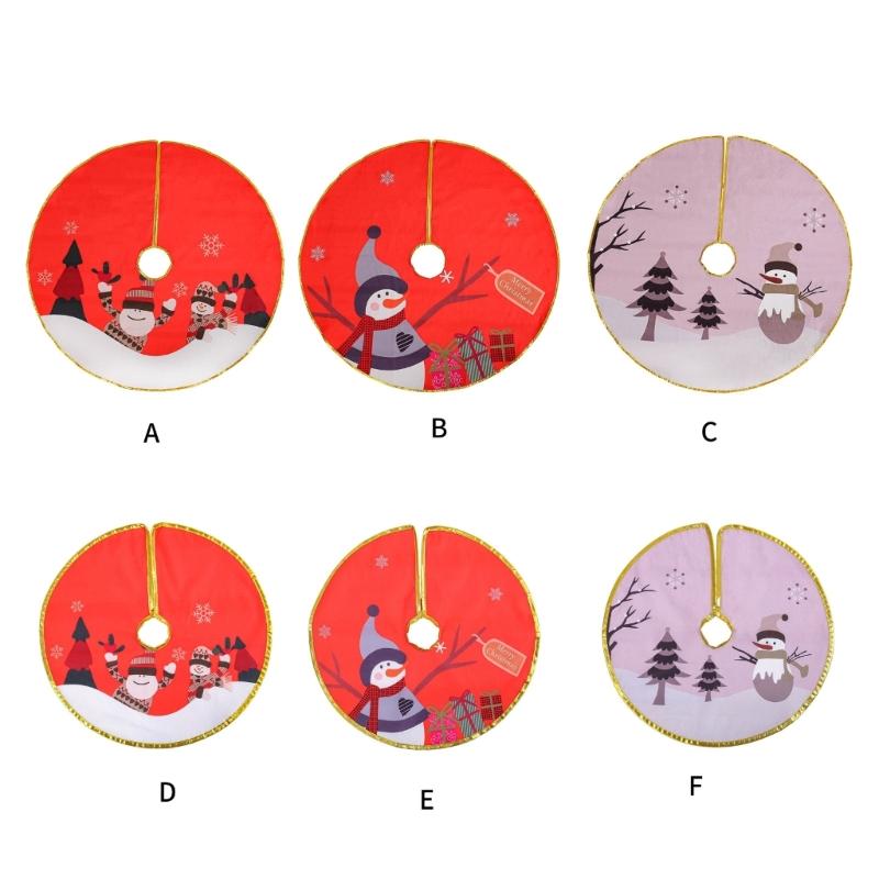 Golden Edged Christmas Tree SkirtDelicate Gold Edged Tree Skirt Embellishment Elegant Christmas Tree Base Cover