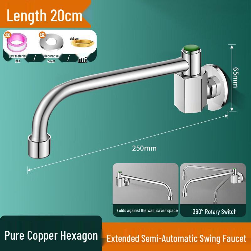 TaiJuFu 20CM Hexagonal Single Cold Commercial Kitchen Faucet