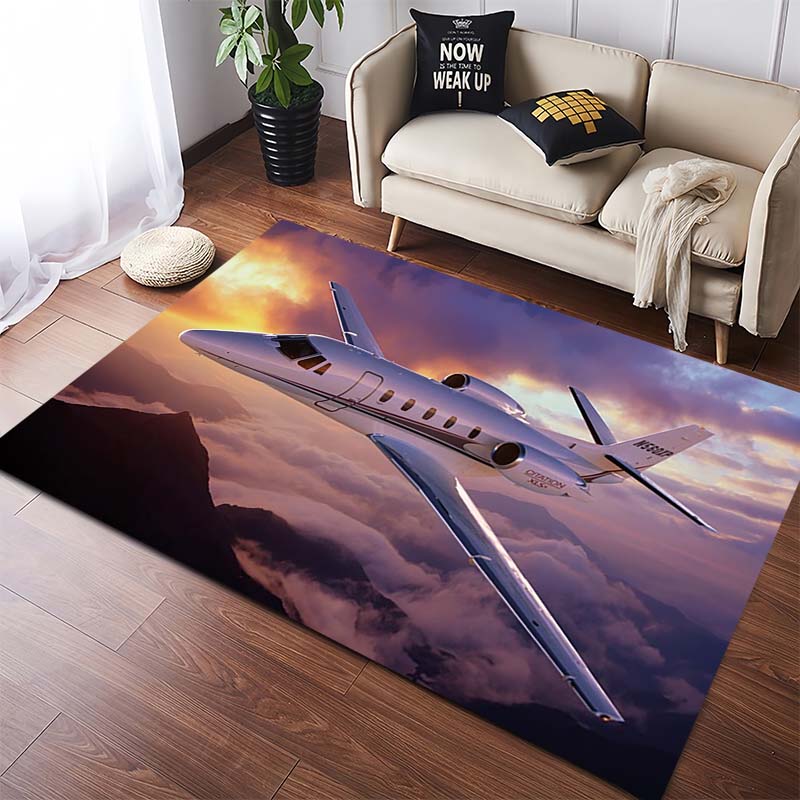 Solar System & Galaxy Educational Area Rug, Non-Slip Floor Mat for Kids Room